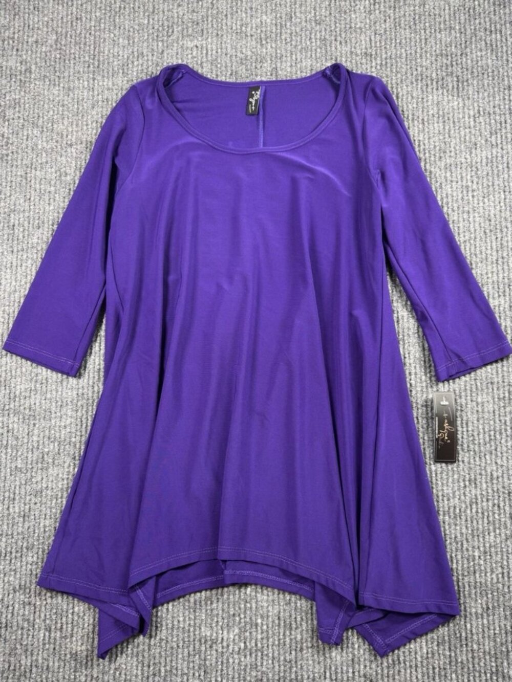 Fashque Studio Top Womens Small Purple Asymmetrical Hem Scoop Neck Vintage Y2K